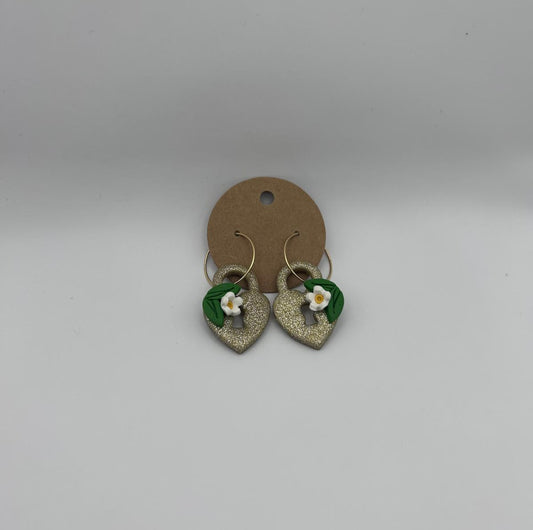 gold heart-lock hoops