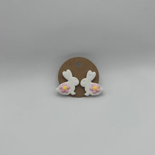 flower rabbit studs