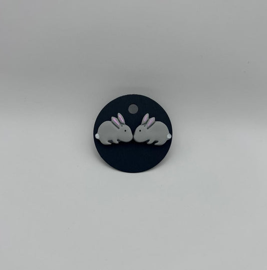 gray bunny studs