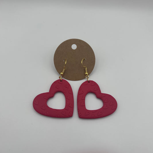 dangly red hearts